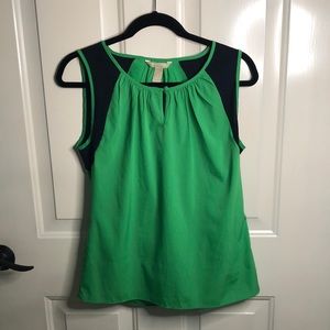 Buy 2 get 1 FREE w/$4.99 S&H Banana Republic Sleeveless blouse Kelly gre…